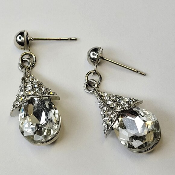 Mini Teardrop Crystal Earrings - Picture 2 of 10